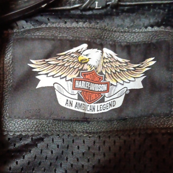 Harley-Davidson Black and Red Leather Bomber Jacket - Picture 5 of 11